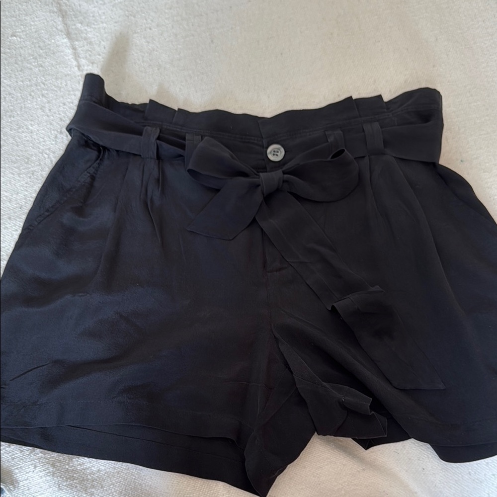 Women's Black Tie-Waist Shorts